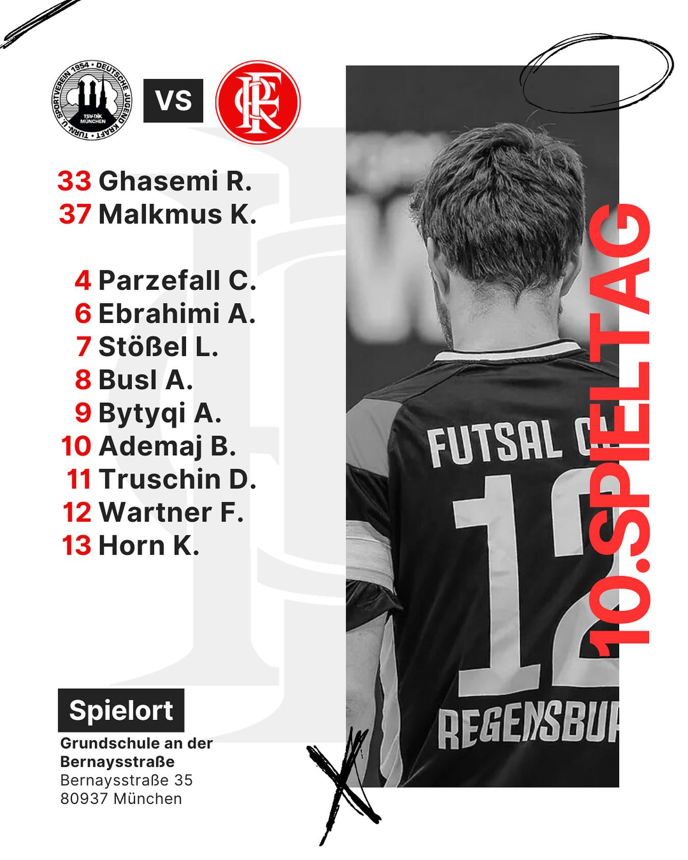 Morgen geht’s um alles! Gegen den Tabellenführer München 54 im 10. Spieltag der Futsal Bayernliga. Wir sind bereit, nach unserer letzten Niederlage zurückzuschlagen und ein noch besseres Ergebnis zu erzielen. Der Kampf um den 1. Platz ist noch längst nicht vorbei! 

Kampf, Wille und Zusammenhalt – das ist unser Schlüssel zum Erfolg. Wenn wir das auf die Fläche bringen, ist alles möglich! Lasst uns morgen den Futsal auf das nächste Level bringen! 🔴⚫️
#fcr #futsalclub #futsal #futsalbayernliga #team #allesgeben #futsalheritage