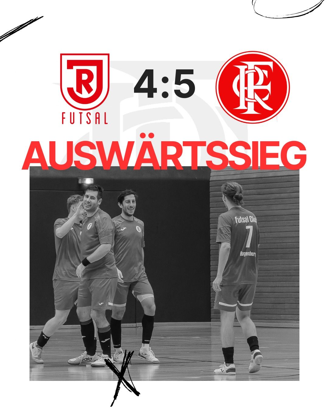 3 aus 3 🔥🙌🏼

Die Vorschau zum Spiel haben wir zwar komplett vergessen, aber das Endergebnis sind wir euch noch schuldig! Wir gewinnen das Spiel um die Tabellenführung mit 5:4 knapp aber verdient.

#fcr #futsal #futsalteam #futsallebt #bayernliga #win